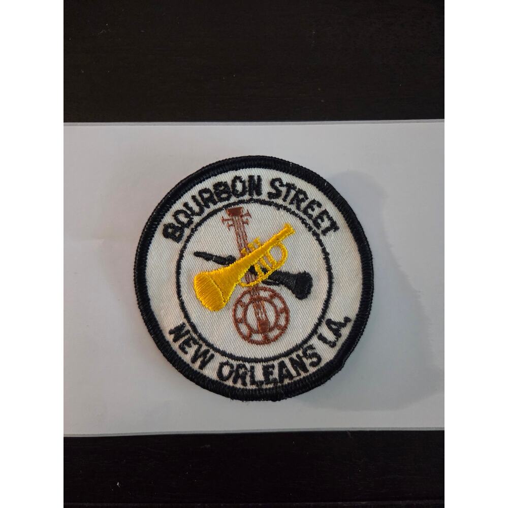 Vintage 60s-80s Bourbon Street New Orleans Jazz Souvenir Patch 3" Sew-On